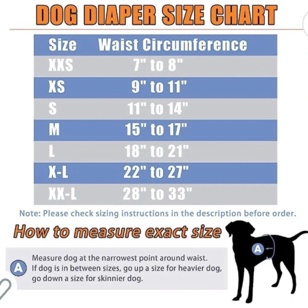 Set of 2 Reusable Doggy Belly Band Diapers